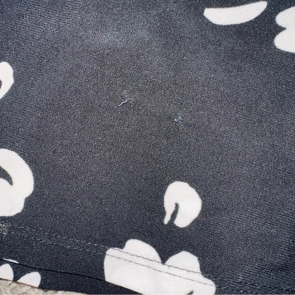 Floral Black and White Dress Mini Short Dress Neutral XL - Picture 6 of 6